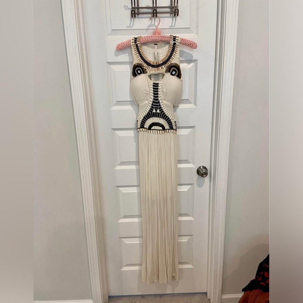 Freepeople size 0 beaded boho white and black dress